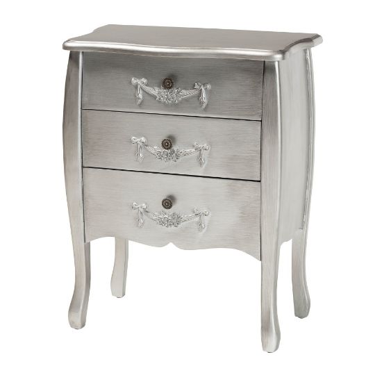 Picture of Baxton Studio Eliya 24inW Classic And Traditional Storage Cabinet, Silver