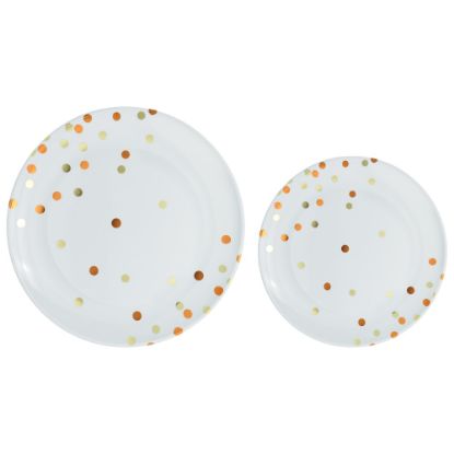 Picture of Amscan Round Hot-Stamped Plastic Plates, Orange Peel, Pack Of 20 Plates