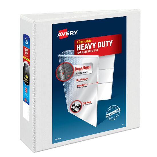 Picture of Avery Nonstick Heavy-Duty View 3 Ring Binder, 3in One Touch Slant Rings, White