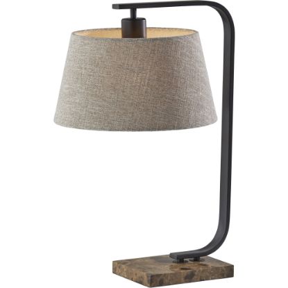 Picture of Adesso Bernard Table Lamp, 22inH, Brown Shade/Matte Black Base