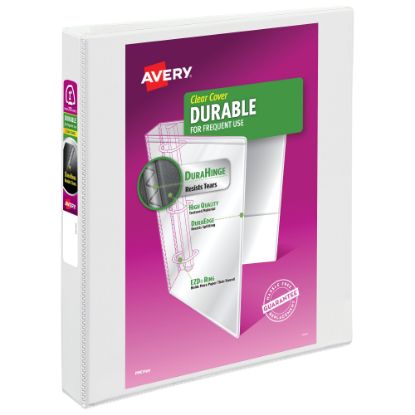 Picture of Avery Durable View 3-Ring Binder, 1in EZD Rings, 49% Recycled, White