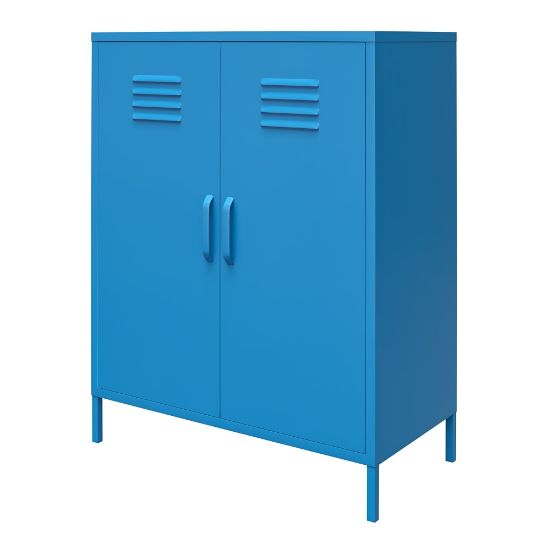 Picture of Ameriwood Home Cache 2-Door Metal Locker Storage Cabinet, 40inH x 31-1/2inW x 15-3/4inD, Blue