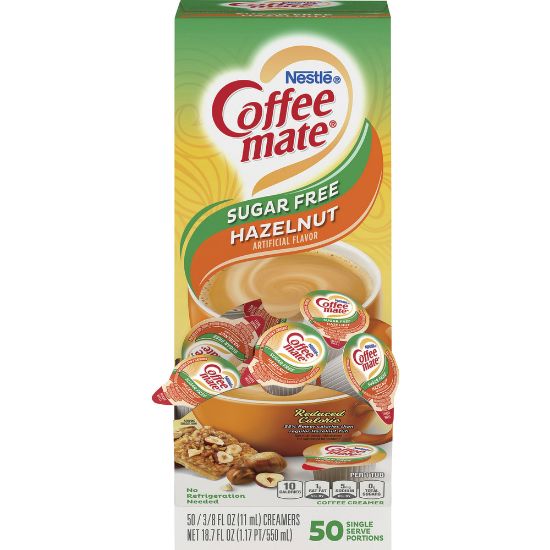 Picture of Nestle Coffee-mate Sugar-Free Hazelnut Creamer Singles, 0.38 Oz, Box Of 50 Singles