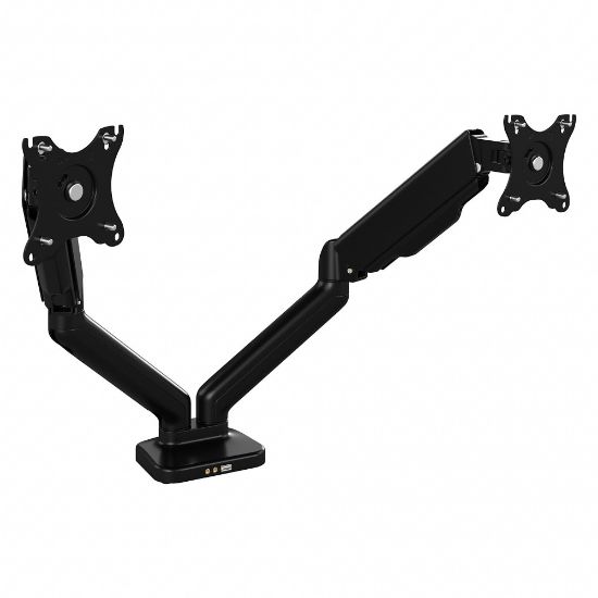 Picture of Bush Business Furniture Adjustable Dual Monitor Arm With USB Port, Satin Black, Standard Delivery