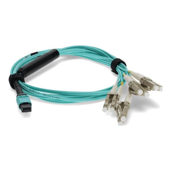 Picture of AddOn - Patch cable - LC/UPC multi-mode (M) to MPO/UPC multi-mode (F) - 2 m - fiber optic - 50 / 125 micron - OM4 - halogen-free - aqua