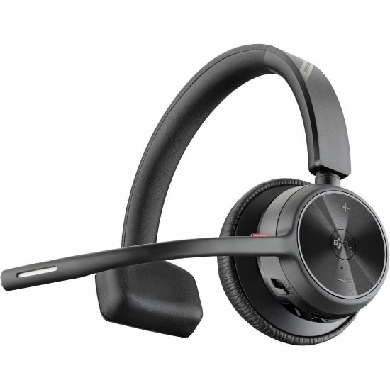 Picture of Poly Voyager 4310 Microsoft Teams Certified USB-A Headset +BT700 dongle - Google Assistant, Siri - Mono - USB Type A - Wireless - Bluetooth - 164 ft - 20 Hz - 20 kHz - Over-the-head, On-ear - Monaural - Ear-cup - 4.92 ft Cable