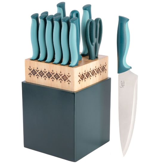 Picture of Spice by Tia Mowry Savory Saffron 14-Piece Cutlery Set, Teal