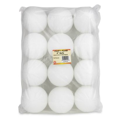 Picture of Hygloss Craft Foam Balls, 4 Inch, White, Pack Of 12