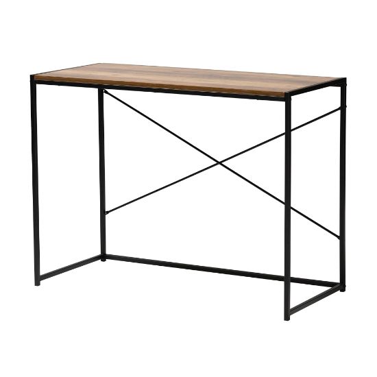 Picture of Baxton Studio Pauric 40inW Modern Industrial Writing Desk, Walnut Brown/Black