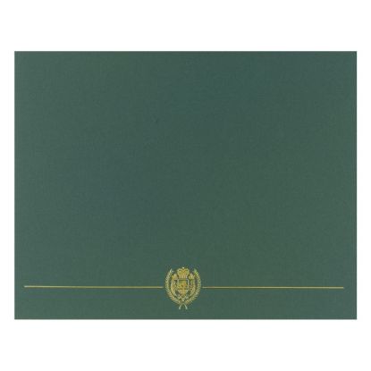 Picture of Great Papers! Classic Crest with Gold Foil Certificate Covers, 12in x 9 3/8in (folded), Hunter Green, Die-Cuts for 8.5in x 11in document, Pack Of 5