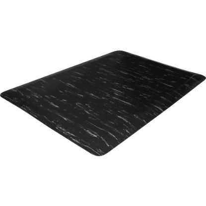 Picture of Genuine Joe Marble Top Anti-fatigue Mats - Office, Airport, Bank, Copier, Teller Station, Service Counter, Assembly Line, Industry - 24in Width x 36in Depth x 0.500in Thickness - High Density Foam (HDF) - Black Marble - 1Each