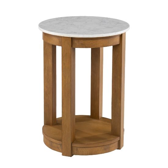 Picture of SEI Furniture Chandlen Round End Table, 22inH x 16inW x 16inD, Natural/White