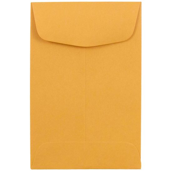 Picture of JAM Paper Coin Envelopes, #4, Gummed Seal, Brown Kraft, Pack Of 500 Envelopes