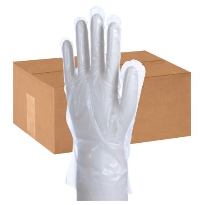 Picture of Packaging Dynamics Poly Gloves, Medium, 100 Pairs Per Box, Case Of 10 Boxes