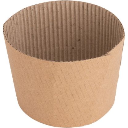 Picture of Genuine Joe Corrugated Hot Cup Sleeves, Brown, Pack Of 50