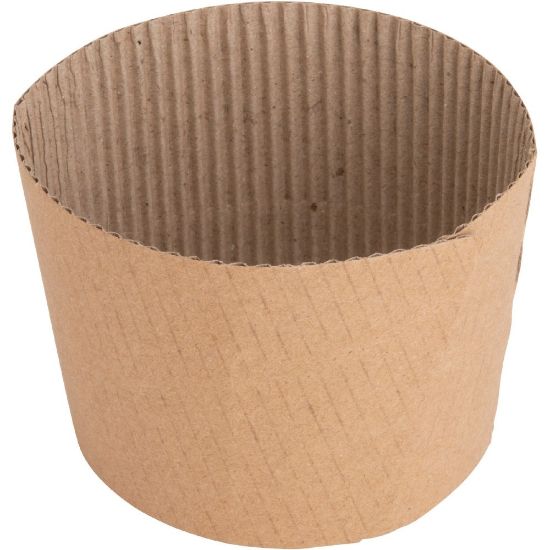 Picture of Genuine Joe Corrugated Hot Cup Sleeves, Brown, Pack Of 50