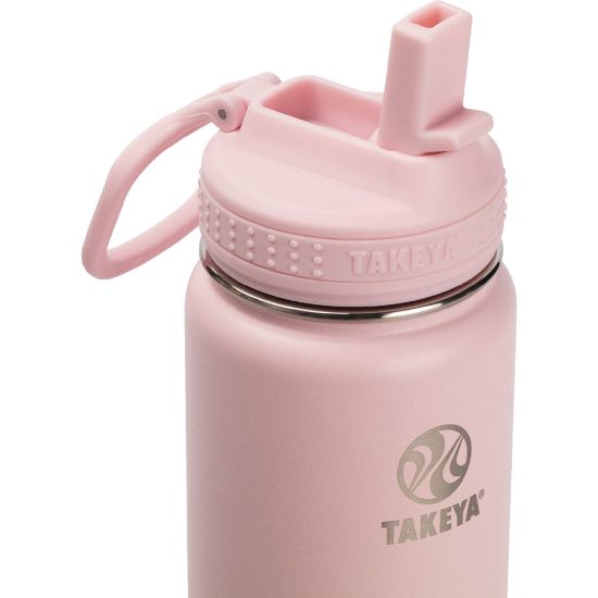 Picture of Takeya Actives Straw Reusable Water Bottle, 24 Oz, Blush