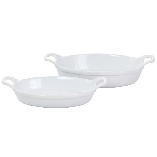 Picture of Martha Stewart Steel Stoneware Oval Baker Set, White