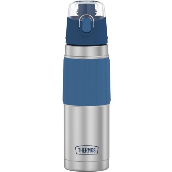 Picture of Thermos 18-Ounce Vacuum-Insulated Stainless Steel Hydration Bottle (Slate Blue) - 18 fl oz (532.3 mL) - Vacuum - Slate Blue, Blue