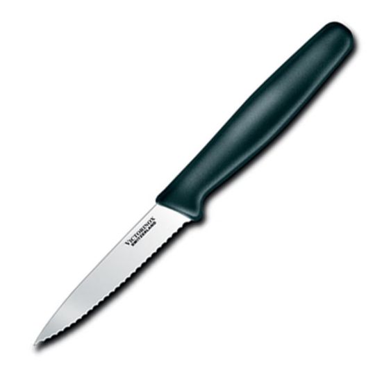 Picture of Victorinox Serrated Paring Knife, 3-1/4in, Matte Black Handle