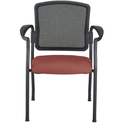 Picture of WorkPro Spectrum Series Mesh/Vinyl Stacking Guest Chair With Antimicrobial Protection, With Arms, Cordovan, Set Of 2 Chairs, BIFMA Compliant