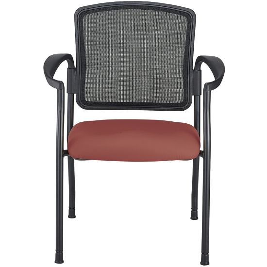 Picture of WorkPro Spectrum Series Mesh/Vinyl Stacking Guest Chair With Antimicrobial Protection, With Arms, Cordovan, Set Of 2 Chairs, BIFMA Compliant