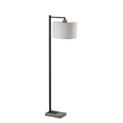 Picture of Adesso Devin Floor Lamp, 60-3/4inH, White Shade/Gray Base