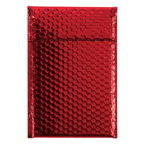 Picture of Partners Brand Red Glamour Bubble Mailers 7 1/2in x 11in, Pack of 72