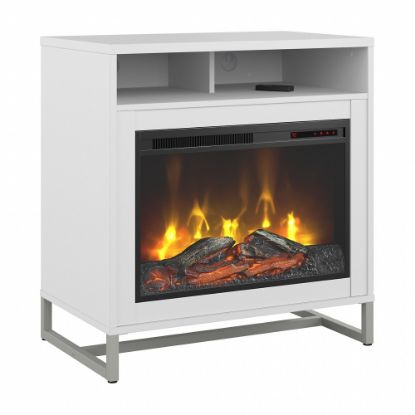 Picture of Bush Business Furniture Method 32inW Electric Fireplace With Shelf, White, Standard Delivery