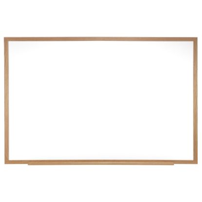 Picture of Ghent M2W Non-Magnetic Dry-Erase Whiteboard, Porcelain, 36 1/2in x 60 1/2in, Oak Wood Frame, Natural Finish