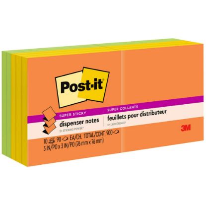 Picture of Post-it Super Sticky Pop Up Notes, 3 in x 3 in, 10 Pads, 90 Sheets/Pad, 2x the Sticking Power, Energy Boost Collection