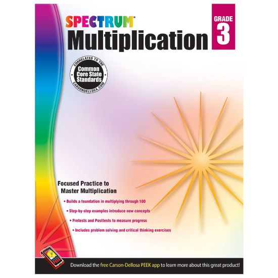 Picture of Carson-Dellosa Spectrum Math Workbook, Multiplication, Grade 3