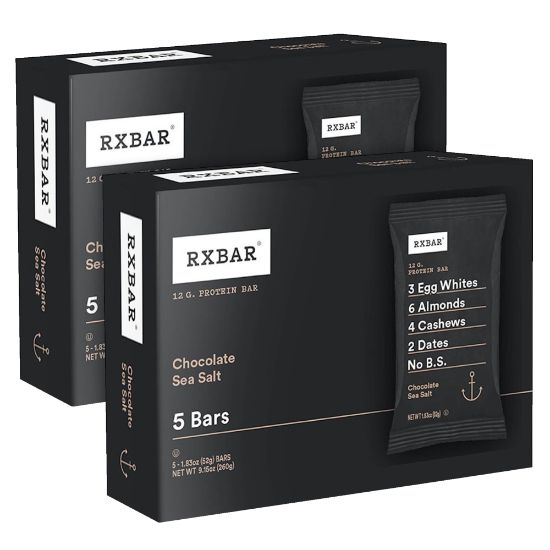 Picture of RXBAR Adult Bars, Chocolate Sea Salt, 1.83 Oz, 5 Bars Per Pack, Case Of 2 Packs