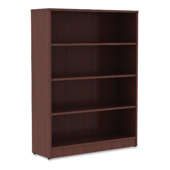 Picture of Lorell Essentials 48inH 4-Shelf Bookcase, Mahogany