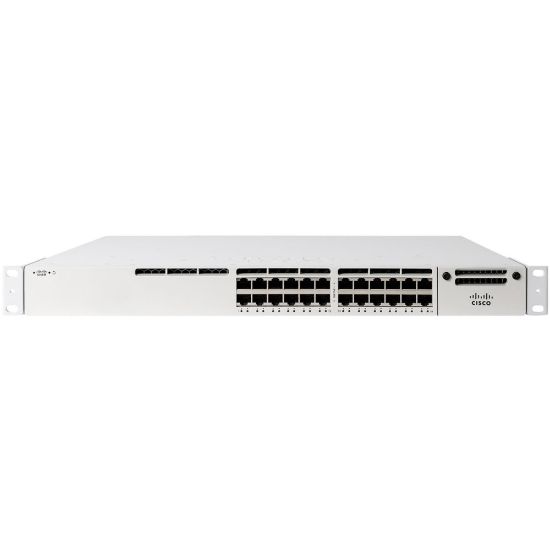 Picture of Meraki 24-port Gbe PoE+ Switch - 24 Ports - Manageable - 3 Layer Supported - Modular - 554.40 W Power Consumption - Twisted Pair, Optical Fiber - 1U High - Rack-mountable - Lifetime Limited Warranty