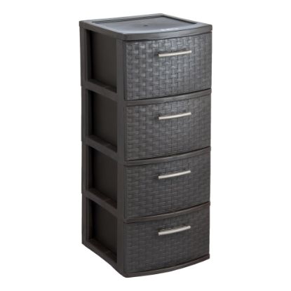 Picture of Inval 33inH Storage Cabinet With 4 Drawers, Espresso