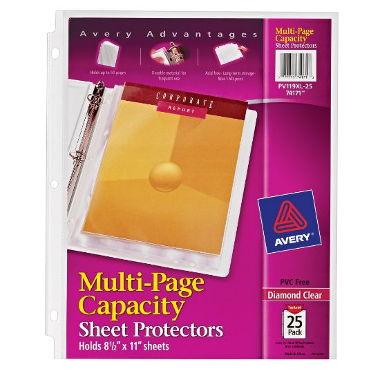 Picture of Avery Multi-Page Capacity Sheet Protectors, 8 1/2in x 11in, Top Loading, Pack Of 25