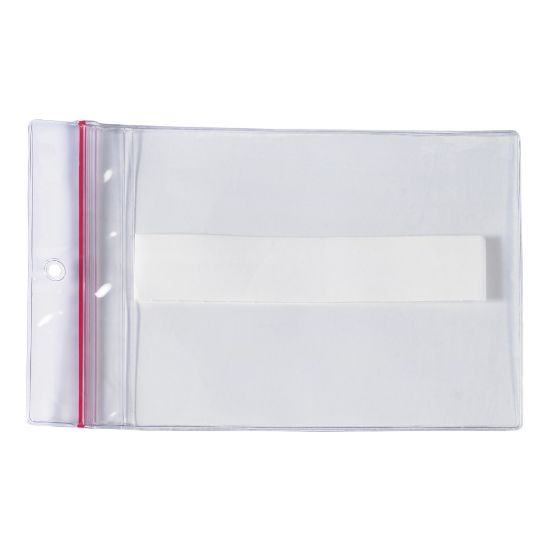 Picture of SUPERSCAN Press-On Vinyl Envelopes, Reclosable, 3in x 5in, Clear, Pack of 25 Envelopes