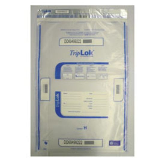 Picture of TripLOK Tamper Evident Security Bags, 20in x 28in, Clear, Carton Of 100