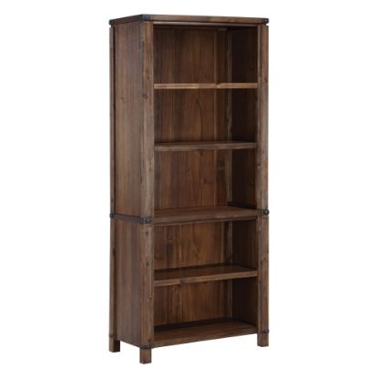 Picture of Office Star Baton Rouge 73inH 5-Shelf Bookcase, Brushed Walnut