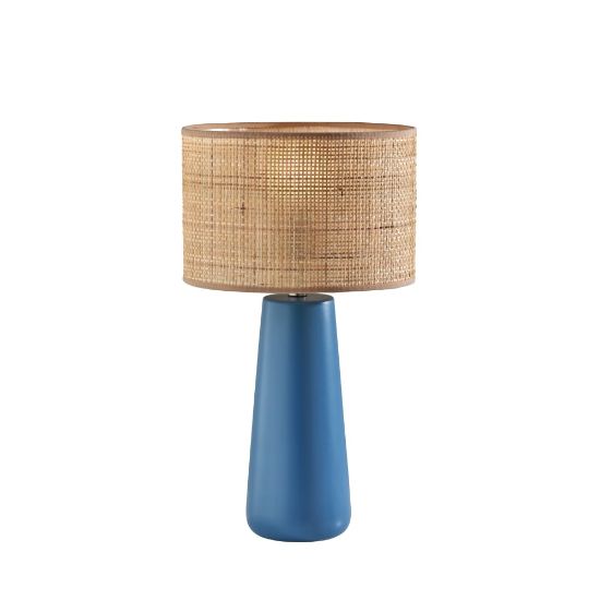 Picture of Adesso Sheffield Table Lamp, 22-1/4inH, Rattan Shade/Turquoise Base