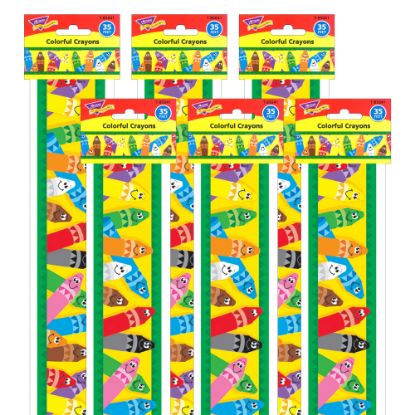 Picture of TREND Bolder Borders, 2-3/4in x 35-3/4ft, Colorful Crayons, Set Of 6 Packs