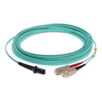 Picture of AddOn 3m MT-RJ to SC OM3 Aqua Patch Cable - Patch cable - MT-RJ/UPC multi-mode (M) to SC/UPC multi-mode (M) - 3 m - fiber optic - 50 / 125 micron - OM3 - halogen-free - aqua