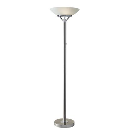 Picture of Adesso Expo 300W Torchiere, 71-1/2inH, Frosted Shade/Brushed Steel Base