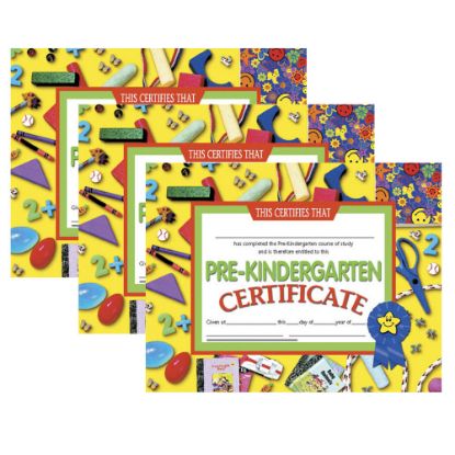 Picture of Hayes Certificates, 8-1/2in x 11in, Pre-Kindergarten, 30 Certificates Per Pack, Set Of 3 Packs