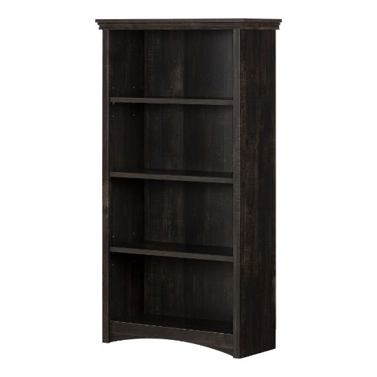 Picture of South Shore Gascony 57-3/4inH 4-Shelf Bookcase, Rubbed Black