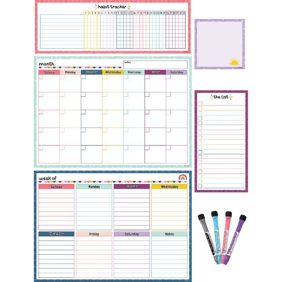 Picture of Teacher Created Resources Dry-Erase Magnetic 9-Piece Calendar Set, Oh Happy Day