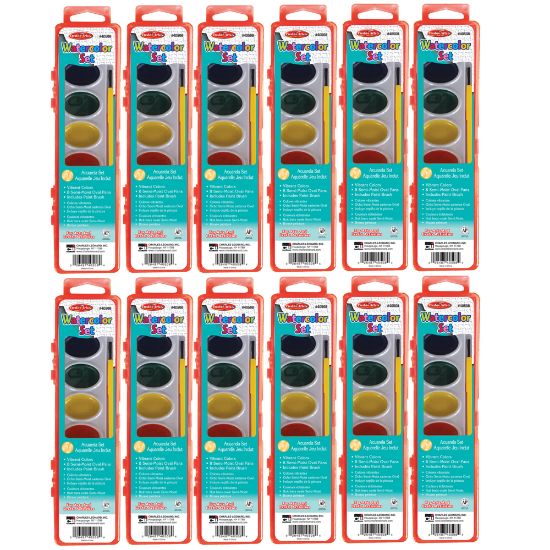 Picture of Charles Leonard Semi-Moist Watercolor Paint Sets, Pack Of 12 Sets