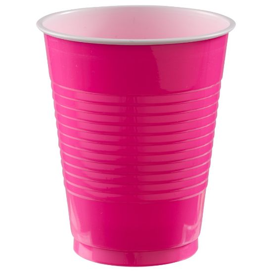 Picture of Amscan Plastic Cups, 18 Oz, Bright Pink, Set Of 150 Cups