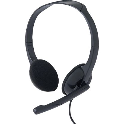 Picture of Verbatim Stereo Headset with Microphone - Stereo - Mini-phone (3.5mm) - Wired - 32 Ohm - 20 Hz - 20 kHz - Over-the-head - Binaural - Circumaural - 5.74 ft Cable - Omni-directional Microphone